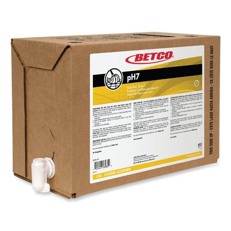 BETCO pH7 Floor Cleaner, Lemon Scent, 5 gal Bag-in-Box 138B500